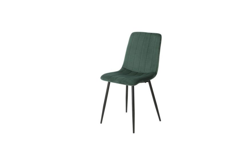 Modern Style Colorful Fabrics Chair with Metal Leg High Back Quality Velvet Dining Chair