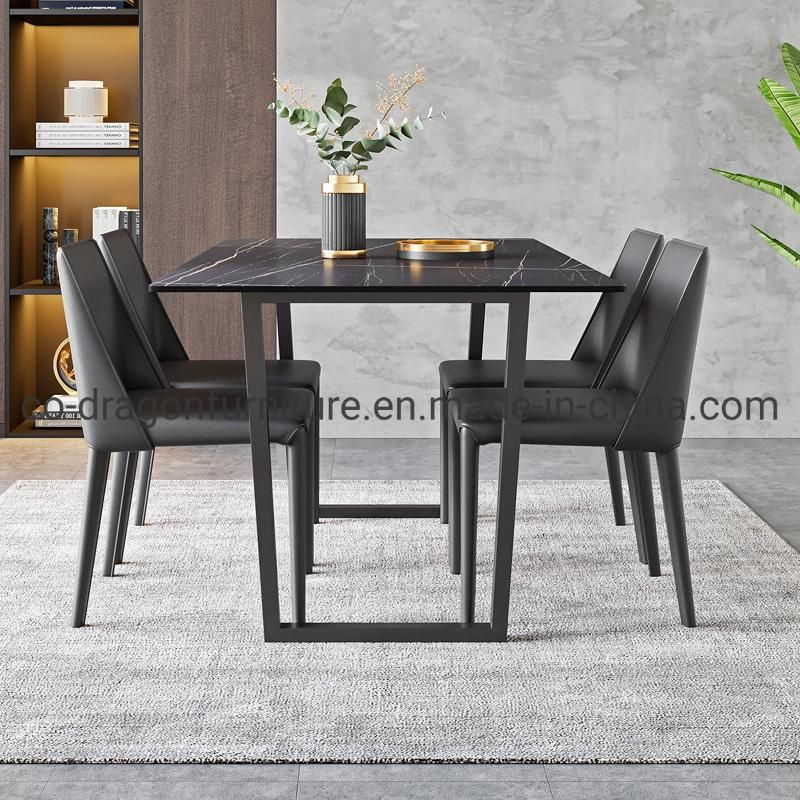 Modern Design Living Room Furniture Steel Frame Marble Dining Table