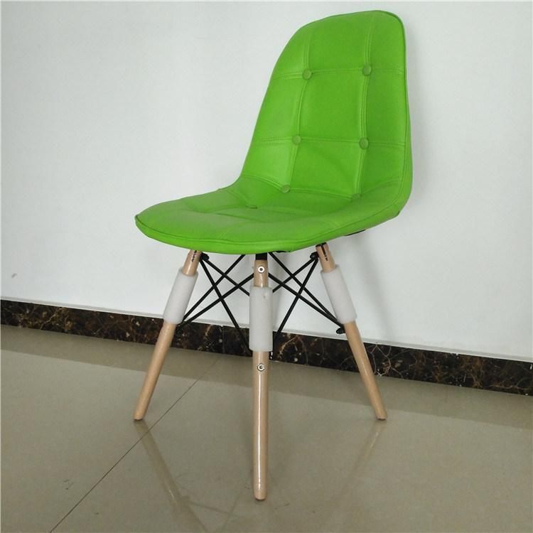 2021 Wholesale PU Leather Wooden Leg Modern Dining Chair From China Factory