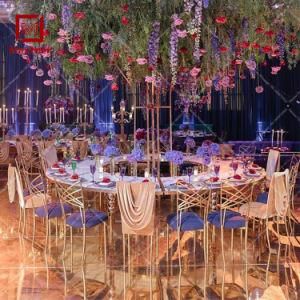 Modern Stainless Steel Half Moon Conference Dining Table for Wedding