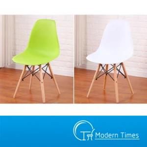 Simple and Durable PP Material Seat Wooden Leg Dining Chair Outdoor Dining Chair