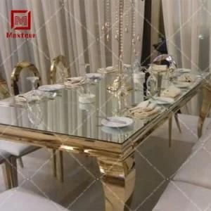 Stainless Steel Dining Table Set Furniture Banquet Table General Used for Wedding Event