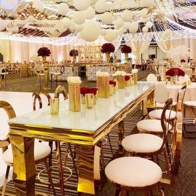 Best Sale Gold Stainless Steel Stackable Wedding Chairs