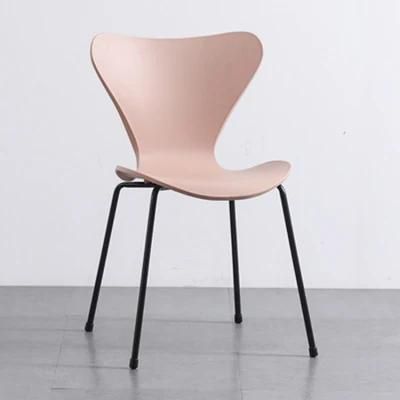 Latest Design Modern Butterfly Back Plastic Dining Chair with Metal Chromed Legs