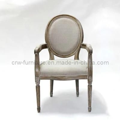 Kvj-7143 Antique French Wood Louis Armchair