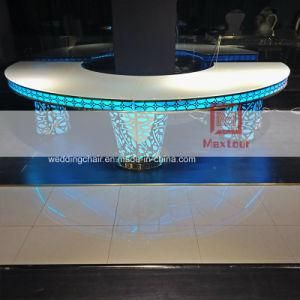 2019 Banquet Events New Stainless Steel Half Moon LED Acrylic Wedding Dining Table