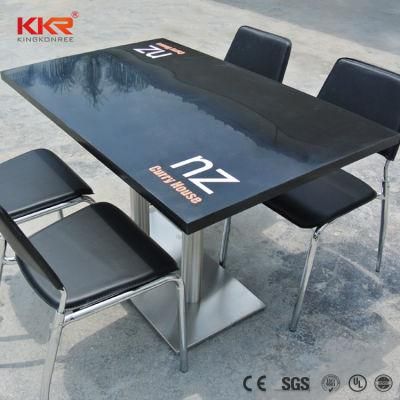 Restaurant Black Acrylic Resin Table Top with Logo