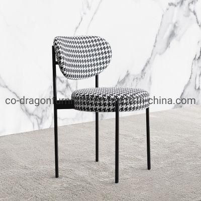 Luxury Fabric Dining Chair with Metal Legs for Home Furniture