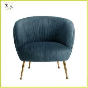 Hot Sale Furniture Ins Stylish Golden Legs Wrinkle Velvet Cover Sofa Chairs