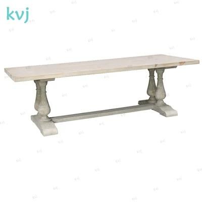 Kvj-7220 French Washwhite Rectangle Reclaimed Fir Dining Table