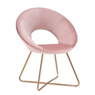 New Arrivals Cheap Price Wholesale French Fabric Fashionable Pink Dining Chair