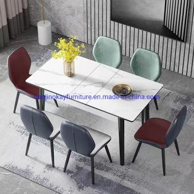 Whole Solid Wood Dining Table Chairs Dining Room Sets Modern Luxury Marble Stone Top Metal Dining Tables Sets
