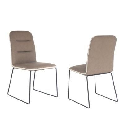 Customized PU Back Powder Coating with Metal Legs Restaurant Dining Chair