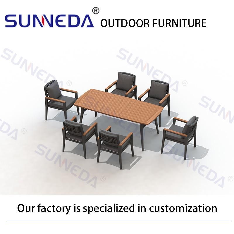 Modern Garden Sets Outdoor Furniture Teak Table Rattan Furniture Outdoor Chair Suits