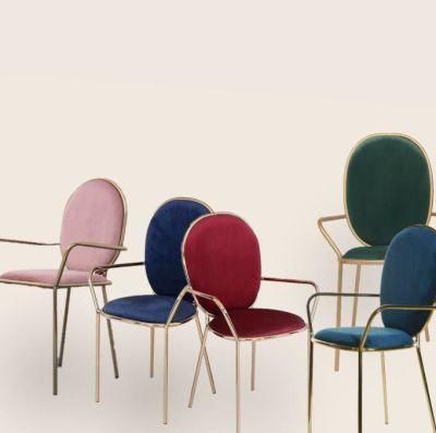 Modern Factory High Quality Custom Metal Leg Fabric Velvet Dining Room Chair Home Furniture Promotion Dining Room Chair