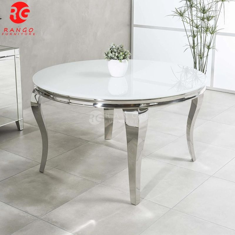 Living Room Furniture Arturo Round Dining Table Sets Grey Marble Chrome Dining Room Sets Dining Table and 4 Chairs