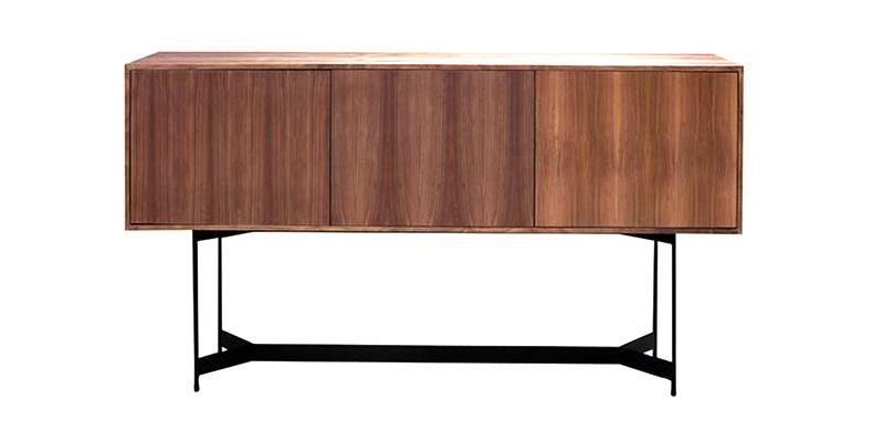 Zhida Modern Hotel Furniture Bedroom Sideboard Console Table Villa Living Room Solid Wood Metal Leg Side Cabinet