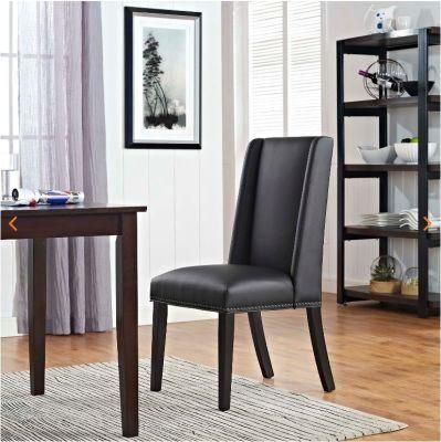 High Back Dining Set Leather Chair Wooden Chair Side Leather Chair