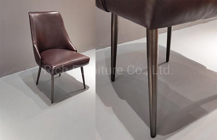 Nordic Leisure Restaurant Dining Chair with Gold Finish Metal Leg We-09