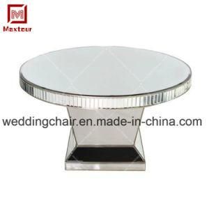 Round Wedding Mirrored Glass Dining Table
