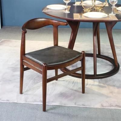 Modern Furniture Restaurant Wooden Dining Armchair with Padded Seat