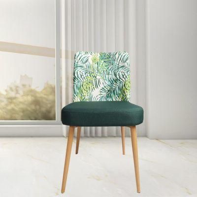 Home Furniture Modern Hotel Luxury Dining Room Chair Metal Frame Green Velvet Fabric Restaurant Dining Chair