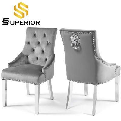 China Wholesale Modern Home Furniture Set Restaurant Velvet Upholstered Dining Chairs for UK Market