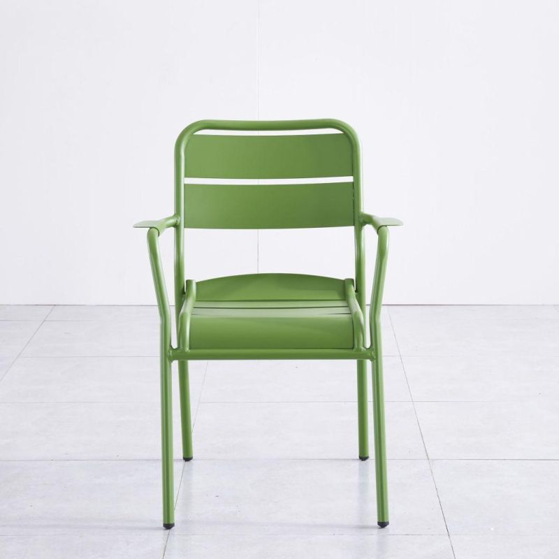 Green 61X61X84cm Metal Dining Chairs in Garden Furniture Sets