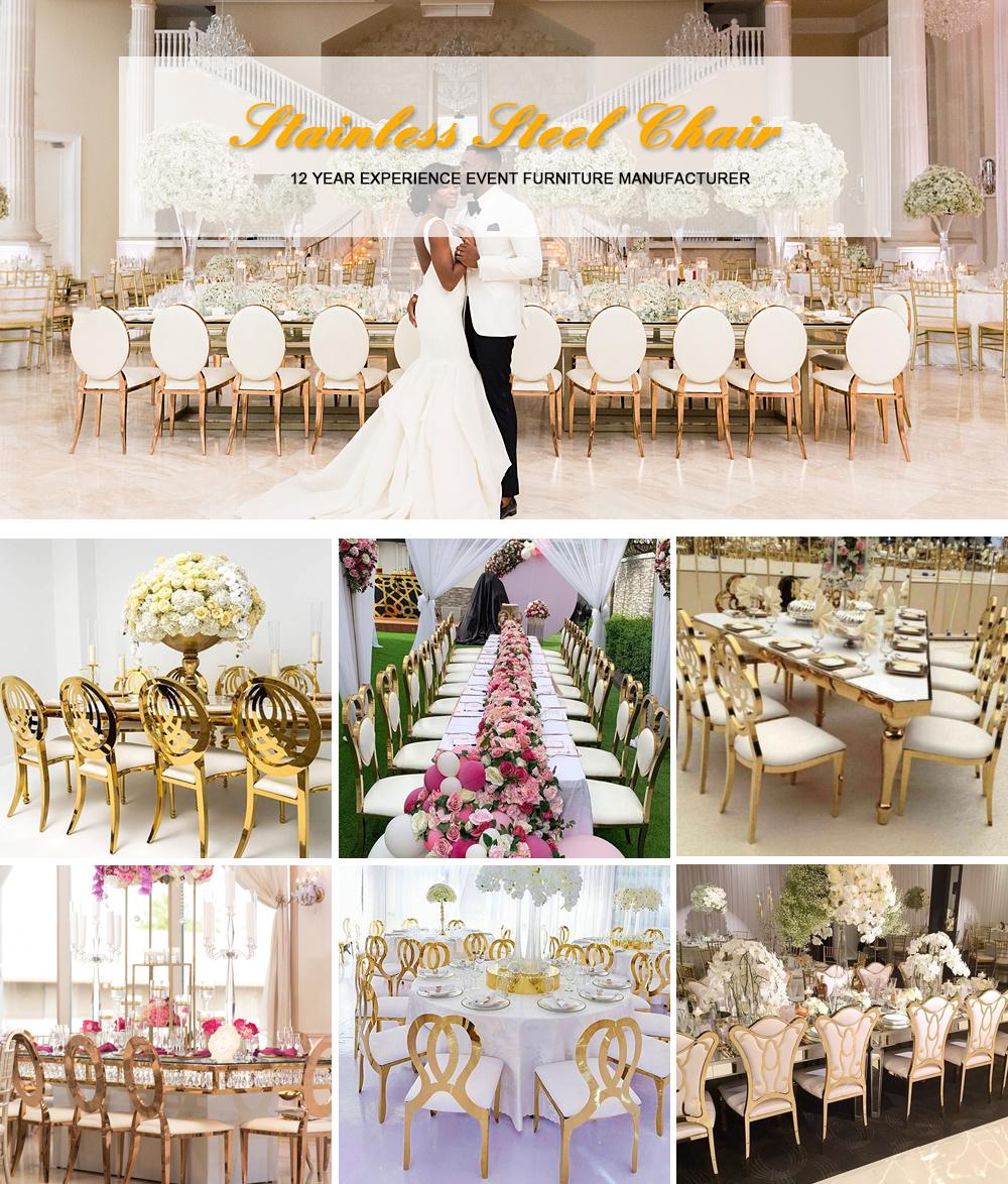 Modern Design Banquet Wedding Party Event Gold Stainless Steel Frame Dining Chair