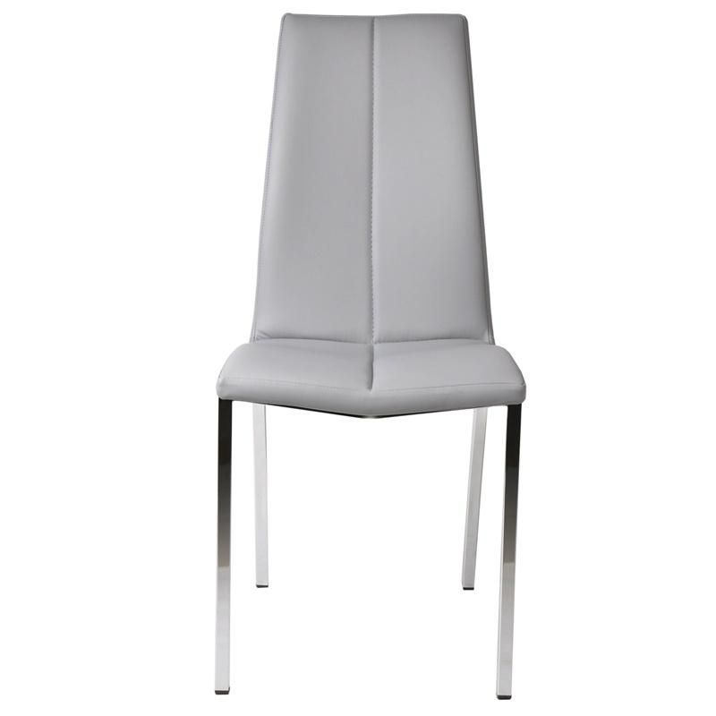 Hot Selling Modern High Quality Room Furniture PU Dining Chairs with Metal Leg