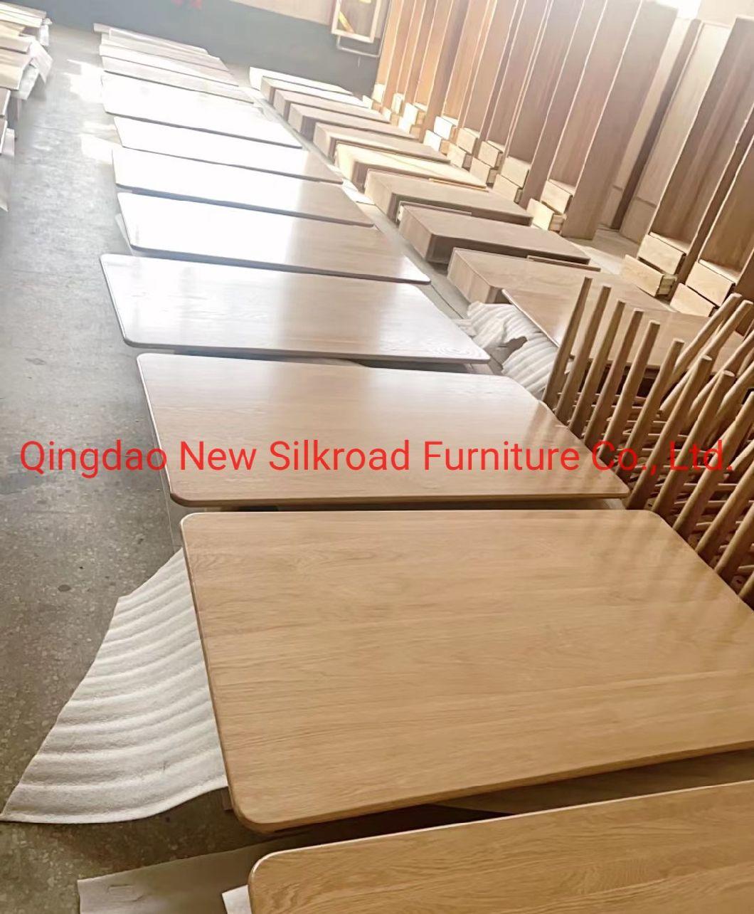 Factory Direct Wholesale Oak Wood Stainless Steel Dining Table and Chair Sets Cafe Table for Dining Room