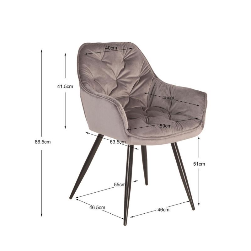 Modern Velvet Fabric Stainless Steel Dining Chairs Home Furniture, Dining Chairs