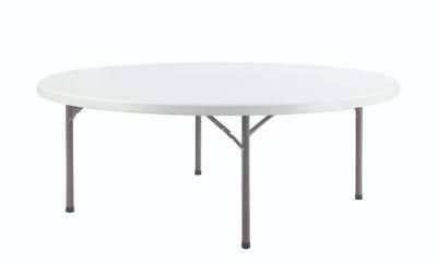 6 FT Wholesale White Plastic Folding Outdoor Round Table