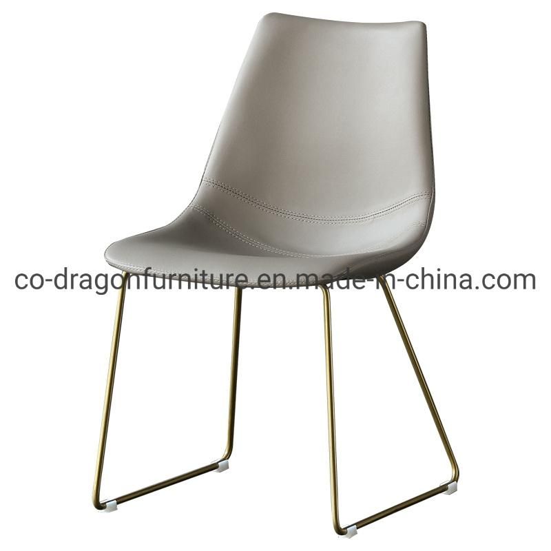Modern Furniture High Back Stainless Steel Leather Dining Chair Set