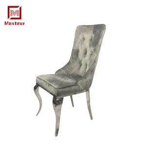 2019 New Fashion Stainless Steel Modern Velvet Lining Room Dining Chairs for Wedding