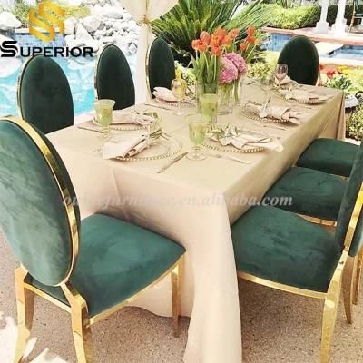 Wedding Party Gold Steel Frame Oval Dining Chair for Hotel