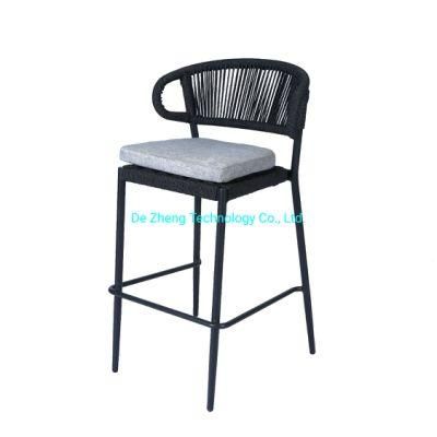 Modern Design Weaving Rope Rattan Outdoor Furniture Garden Chair and Dining Bar Chair Set