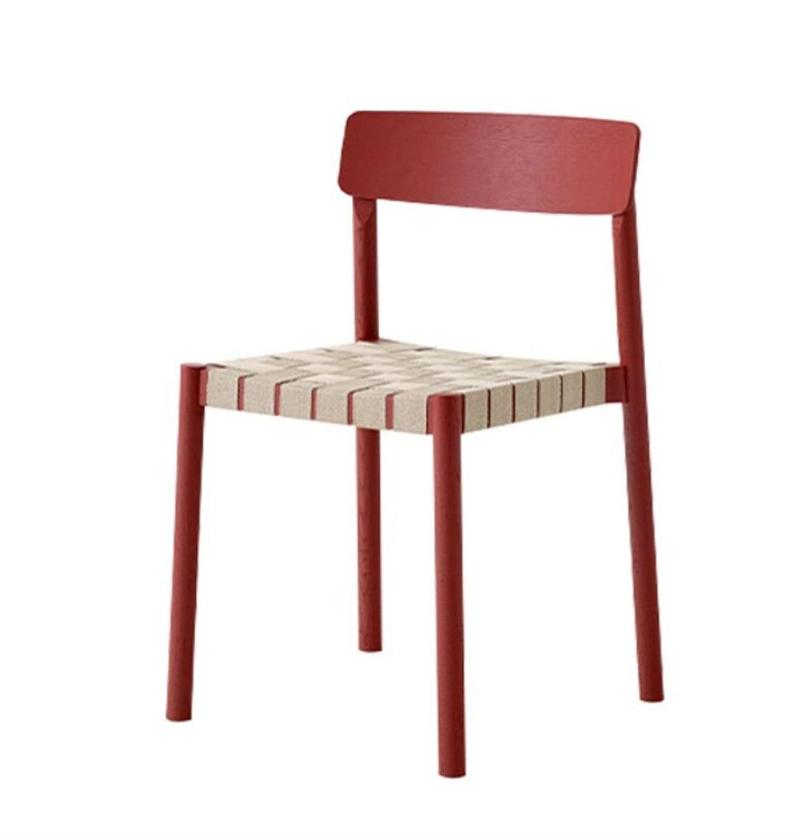 Factory Direct Sale Modern Dining Room Furniture Linen Webbing Wooden Chair