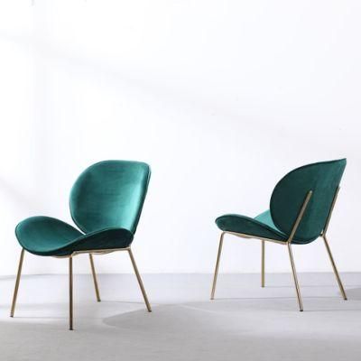 Classical Modern Design Velvet Metal Leg Dining Chair