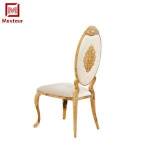 High Back Stainless Steel Wedding Gold Frame Banquet Chair