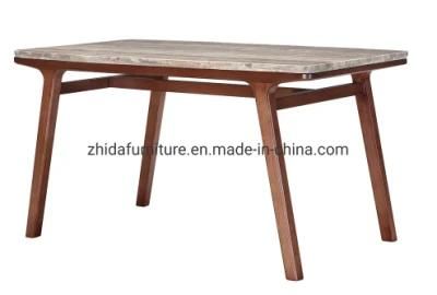 Artificial Marble Top Wooden Base Modern Furniture Home Dining Table