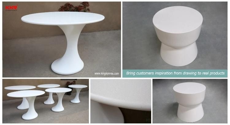 Dubai Popular Custom Sizes Corian Artificial Marble 4 Seats Restaurant Dining Table