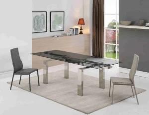 Customized Extension Stainless Steel Dining Table Rectangle Furniture From China