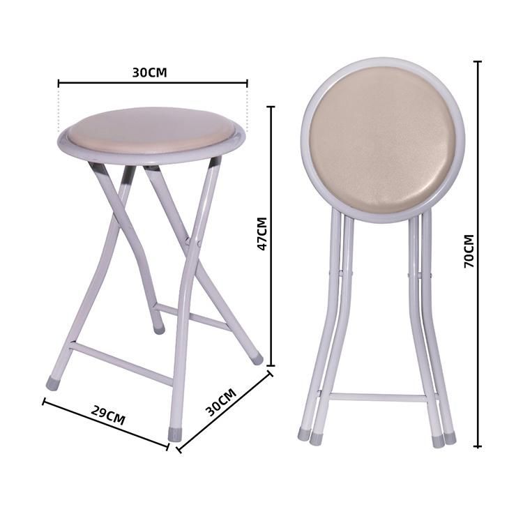 Folding Leather Upholstered Wall Stool High Ottoman Banqueta Outdoor Telescopic Stool