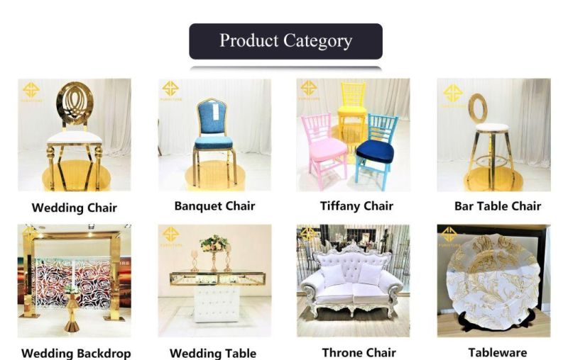 Wholesale Gold Crystal Stainless Steel Dining Wedding Table and Chair Set