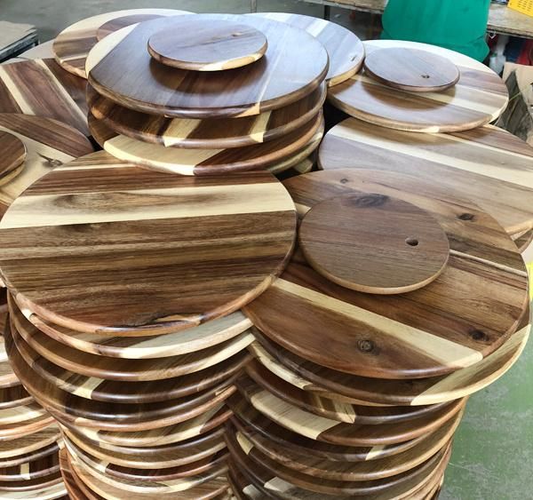 Acacia Wood Extra Large Turntable/ Big Lazy Susan for Table Food Serving 60cm