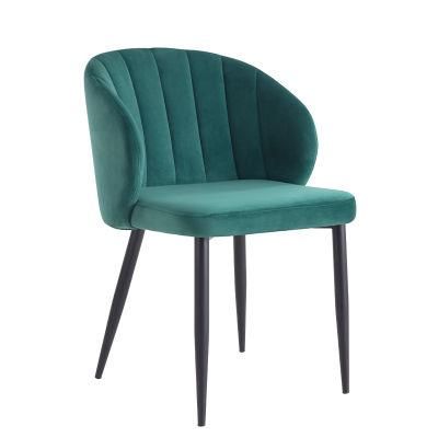 Restaurant Armrest Chair Modern Velvet Fabric Chair for Hotel Dining Chairs Italian Chaise Restaurante for Cafe Diner