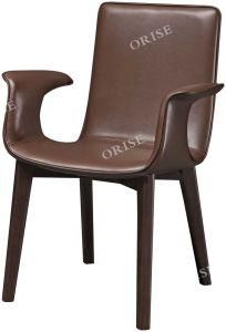 Newest Design Luxury Home Wooden Leather Dining Chair with Armrest