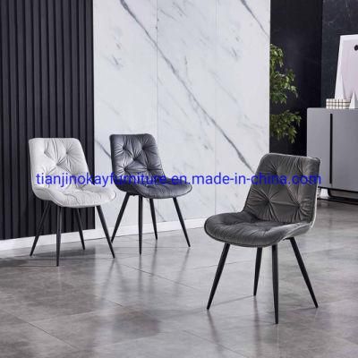 Modern Furniture Dining Room Living Room Sets Metal Legs Design Gray Fabric Restaurant Dining Chairs