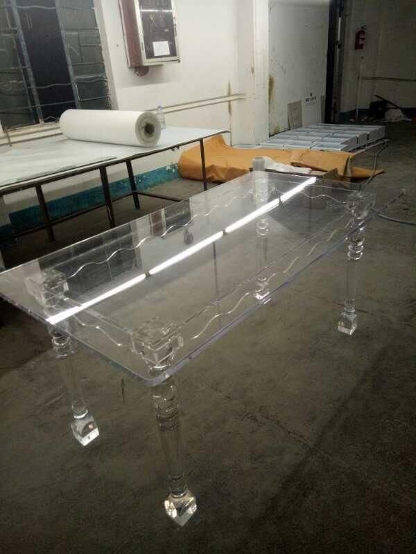 Custom Clear Modern Rectangular/ Square/Round Acrylic Furniture Wedding Dining Table